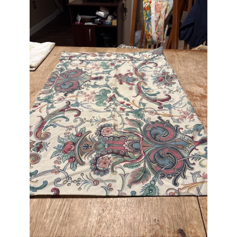 Vintage Crown Crafts Percale Standard Pillowcase W Teal & Rose